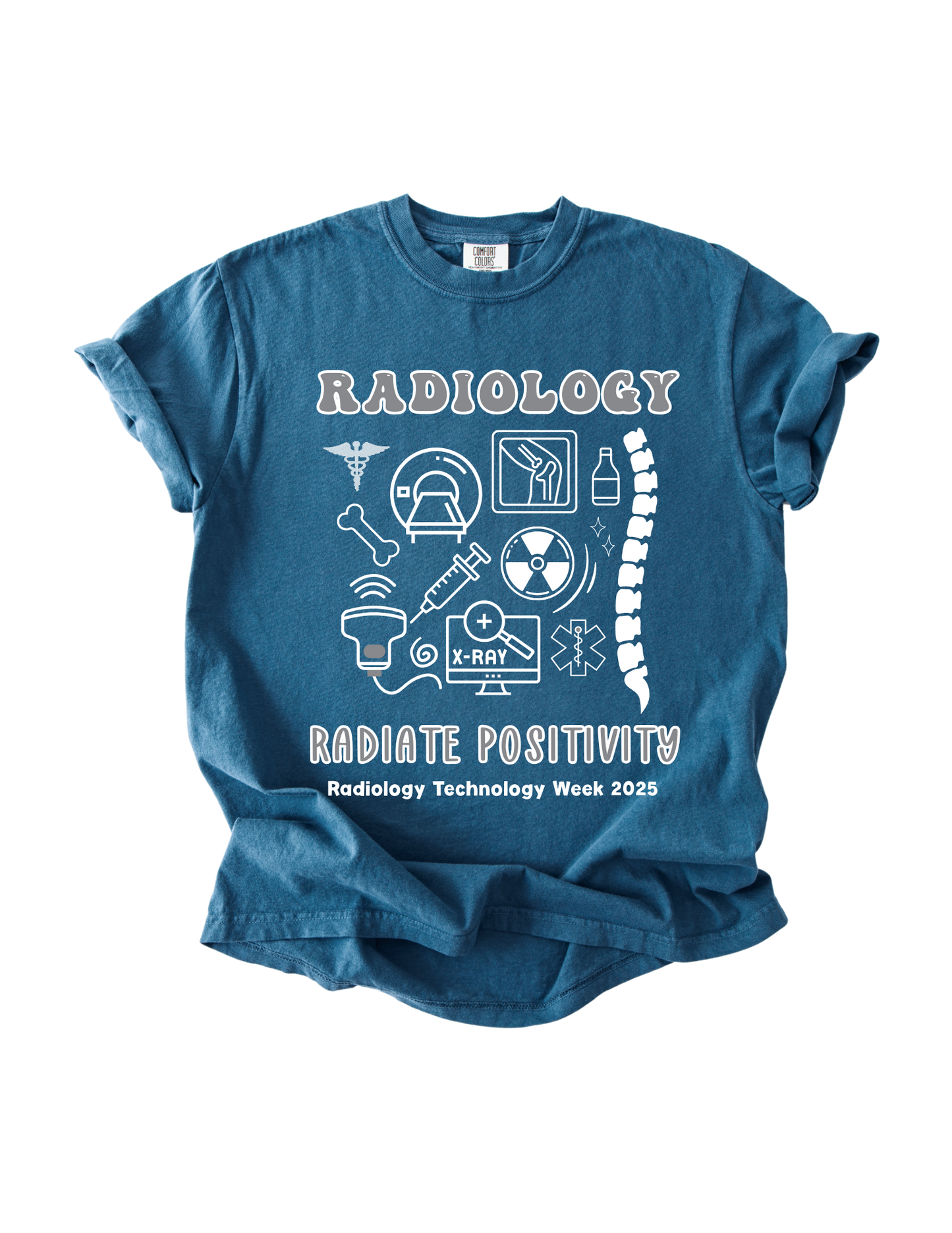 Radiology Doodle Comfort Color Tee (SS/LS) - True Navy