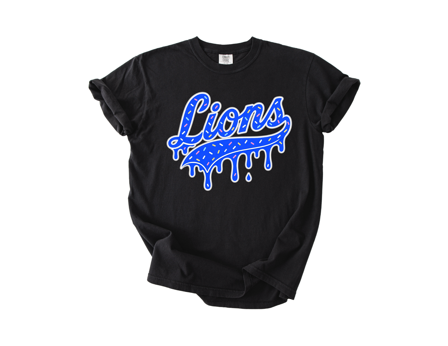 Lions Baseball - Black Comfort Colors Tee