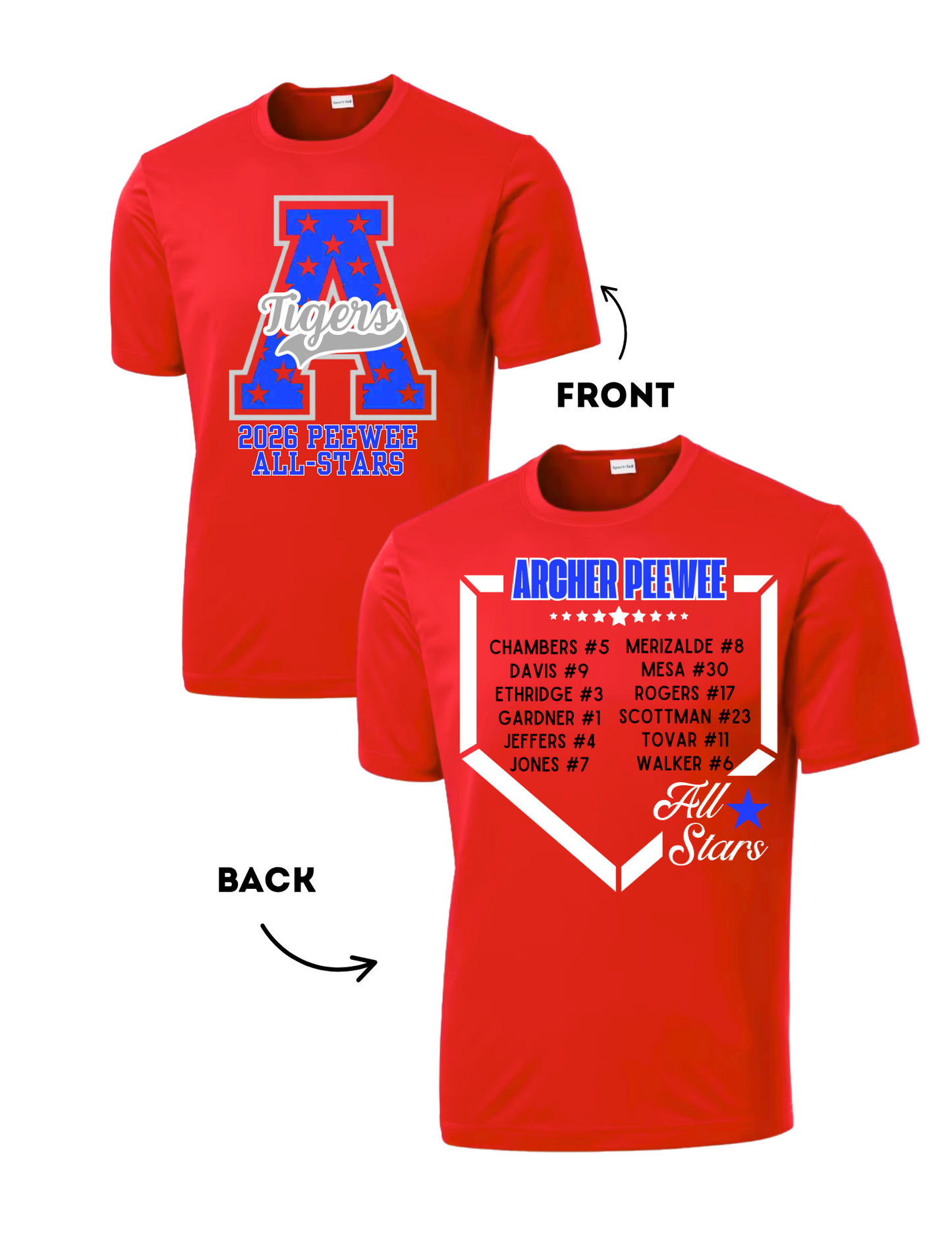 Summer 2026 - Archer Peewee All-Star Tees (Dri-Fit)