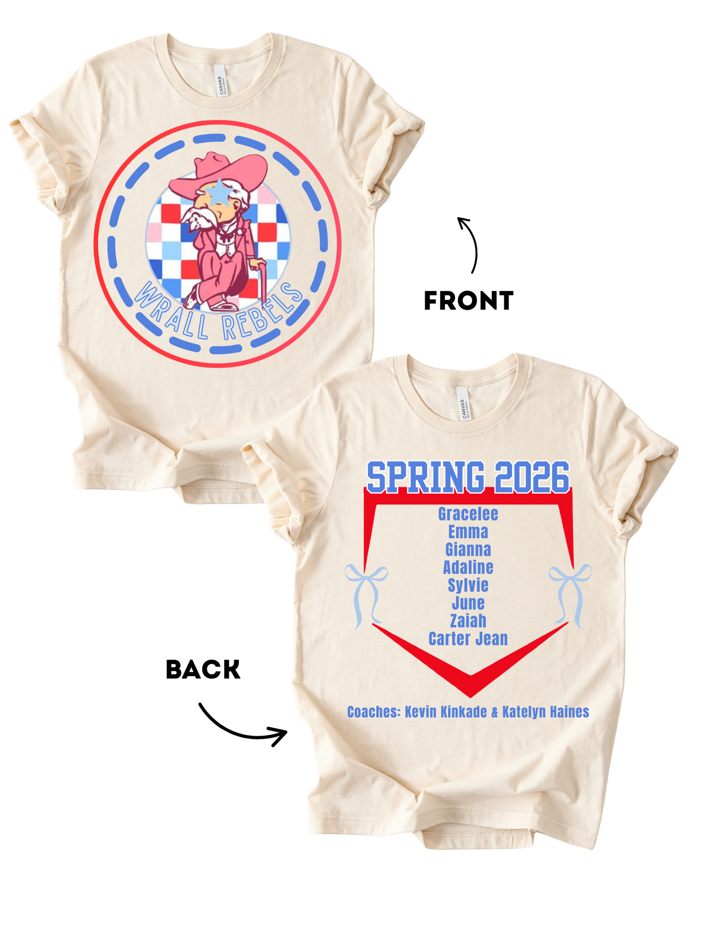 WRALL Rebels Roster Tees - Spring 2026