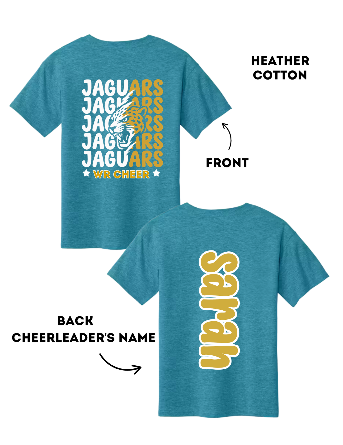 WR Jaguars Cheer - Heather Cotton (Personalized)