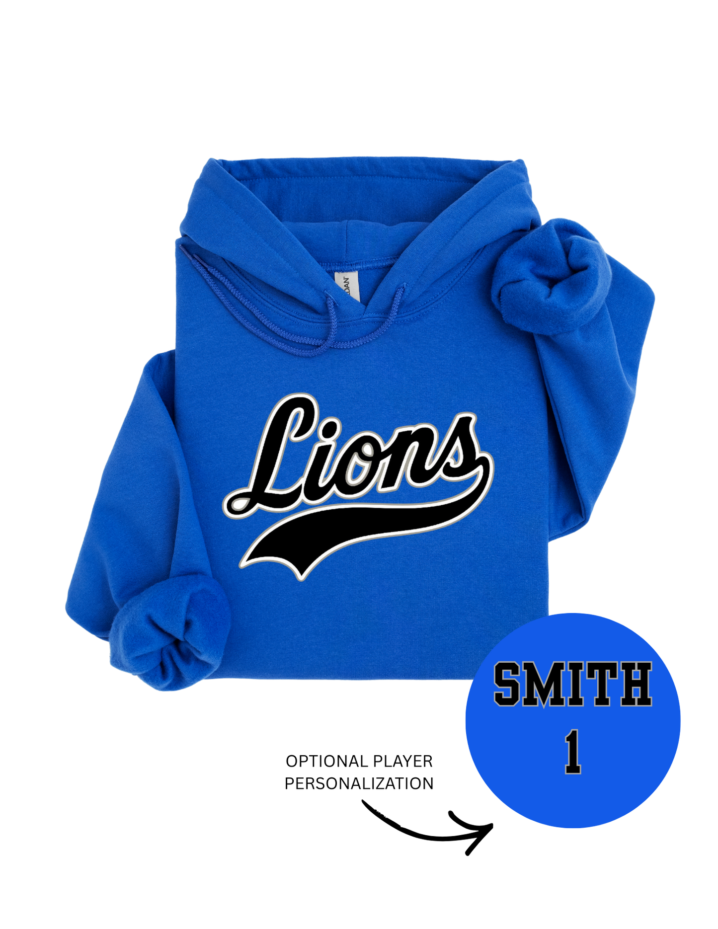 Youth/Adult Lions Baseball Sweatshirt/Hoodie (Customizable)