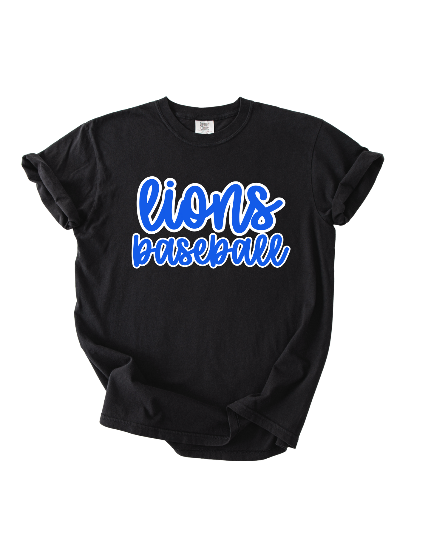 Lions Baseball - Black Comfort Colors Tee