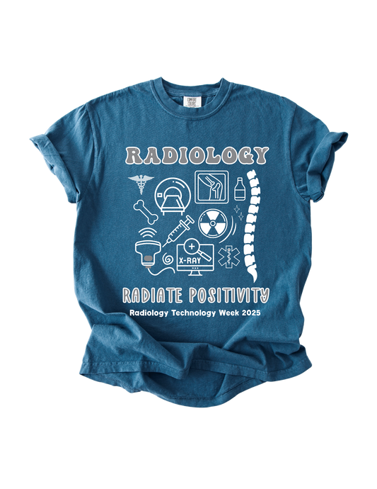 Radiology Doodle Comfort Color Tee (SS/LS) - True Navy
