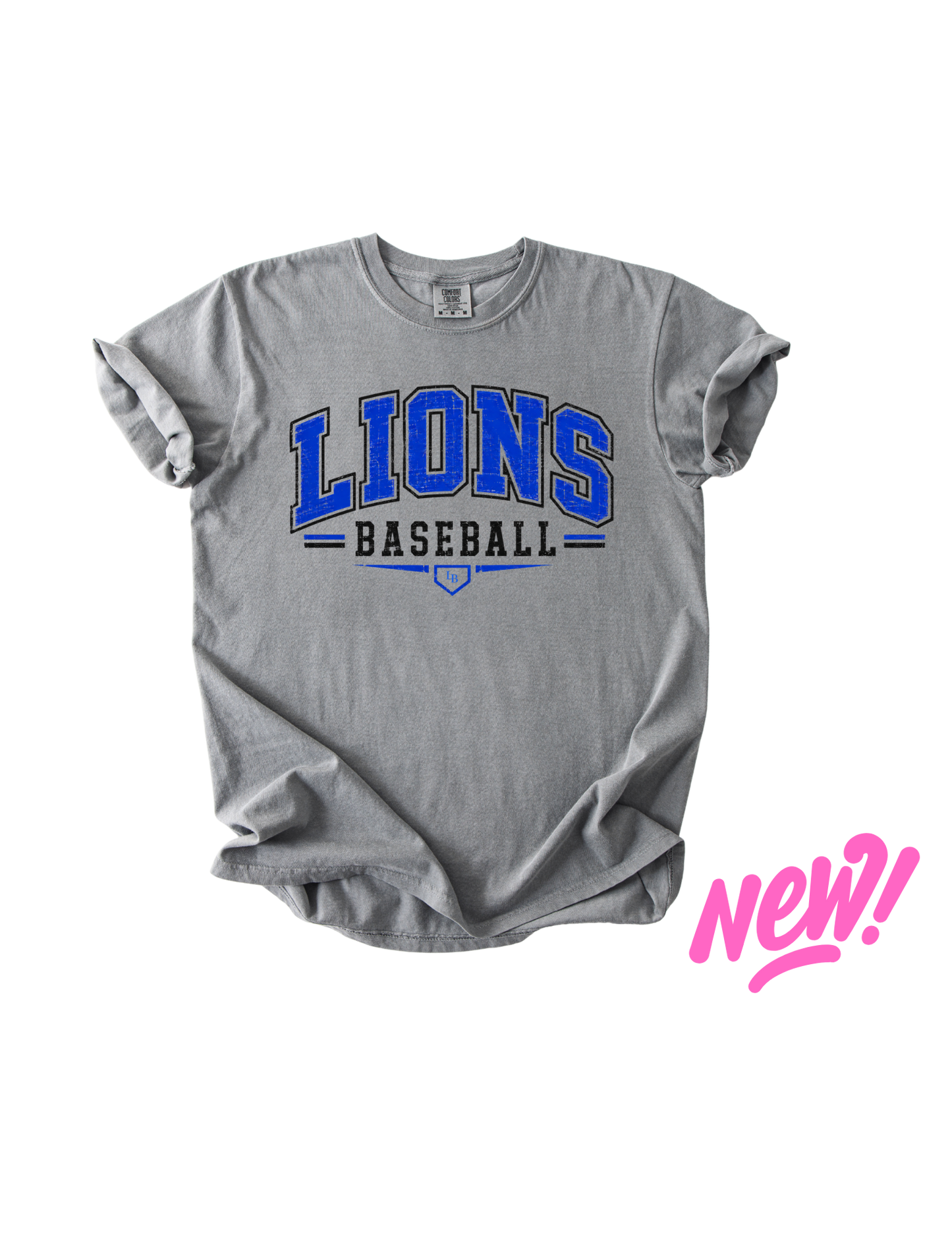 Lions Baseball - Gray Comfort Colors Tee