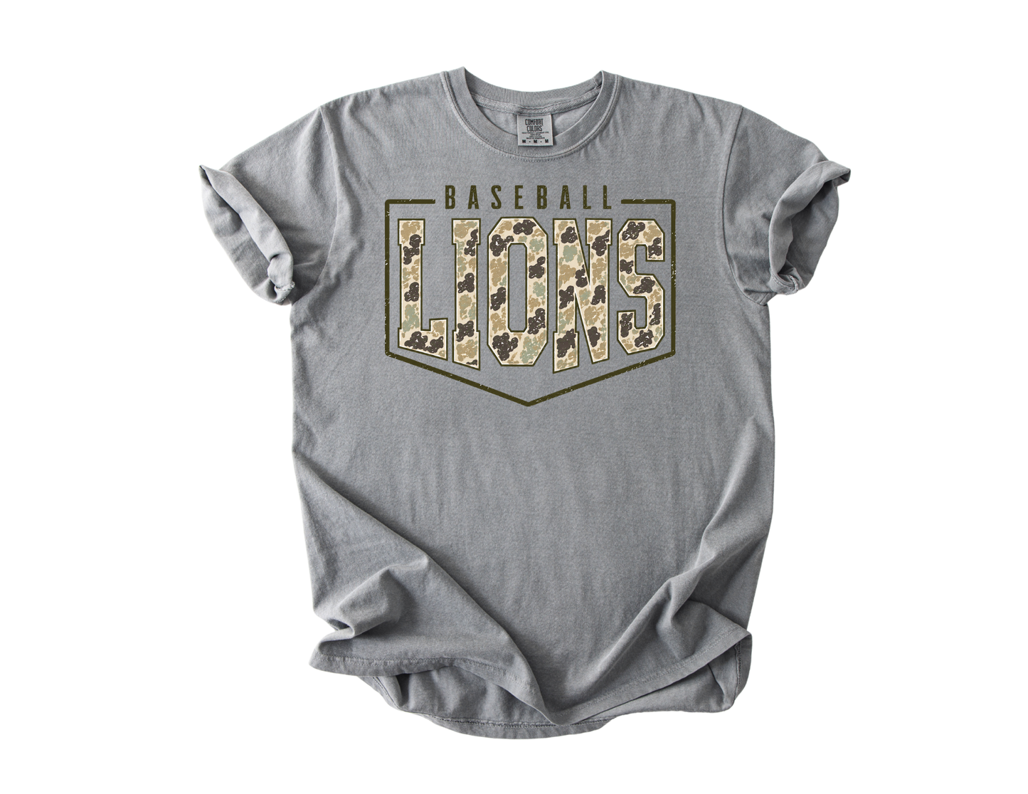 Lions Baseball - Gray Comfort Colors Tee