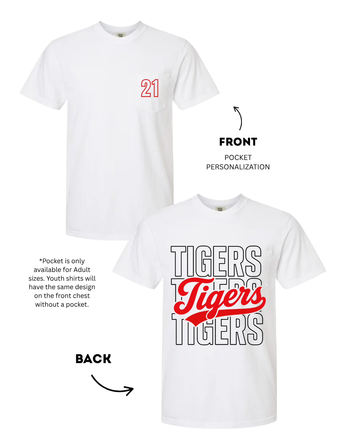 Youth/Adult Archer Tigers Cotton Tee (Personalized)