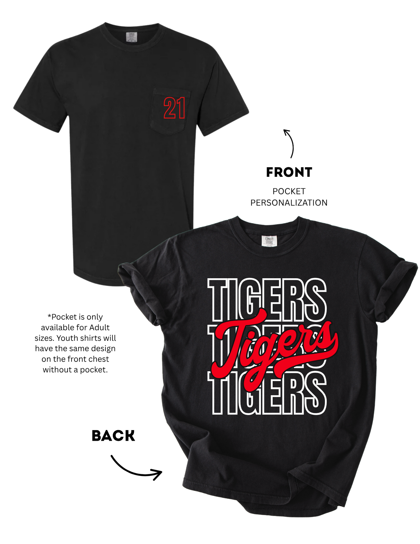 Youth/Adult Archer Tigers Cotton Tee