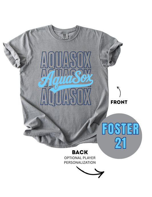 AquaSox Baseball Tee (Gray) - Customizable