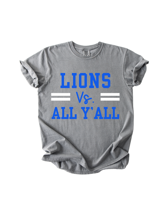 Lions vs. All Y'all - Gray Comfort Colors Tee
