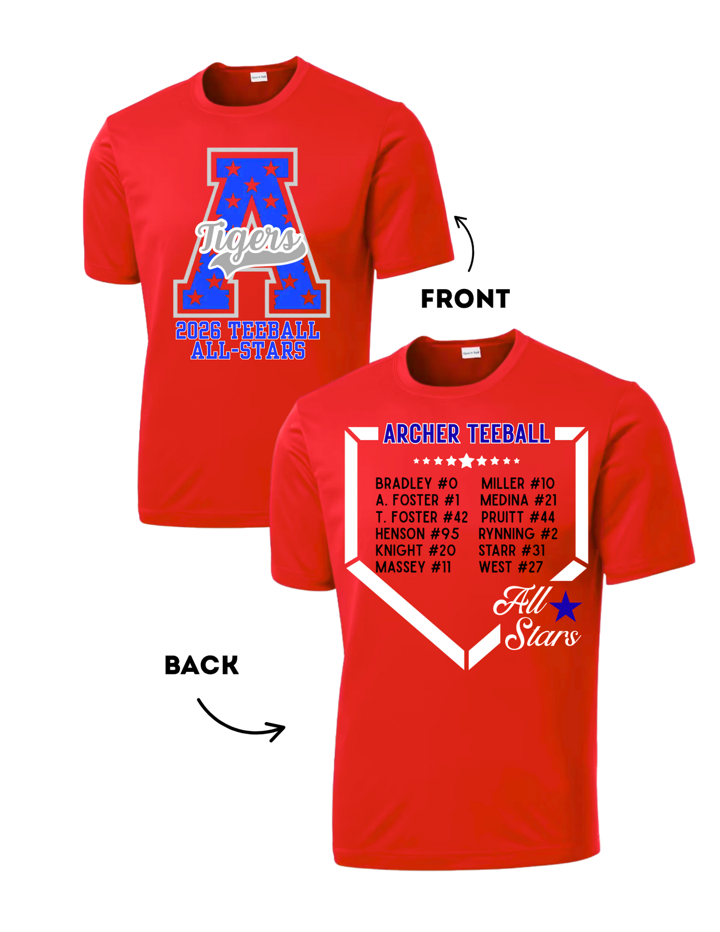 Summer 2026 - Archer Teeball All-Stars Tees (Dri-Fit)
