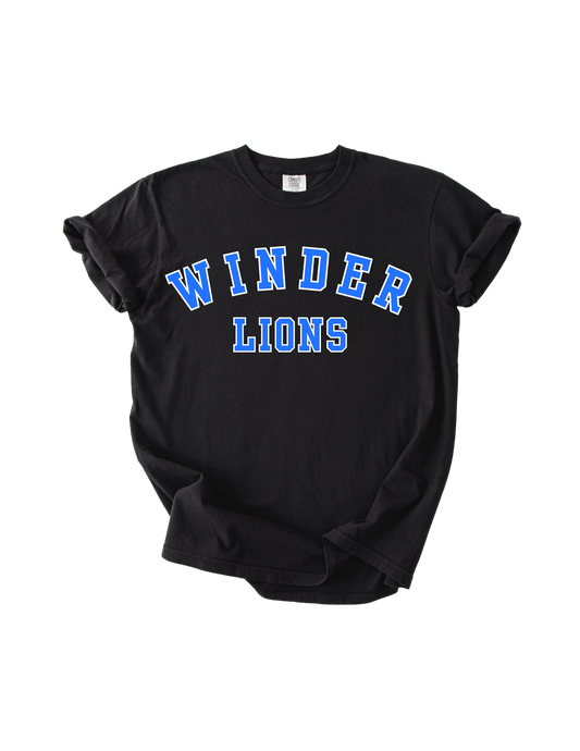 Winder Lions - Black Comfort Colors Tee
