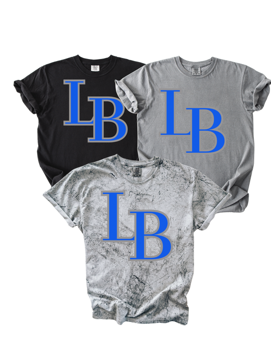 Lions Baseball Logo on Black/Gray/Smoke Comfort Colors Tee