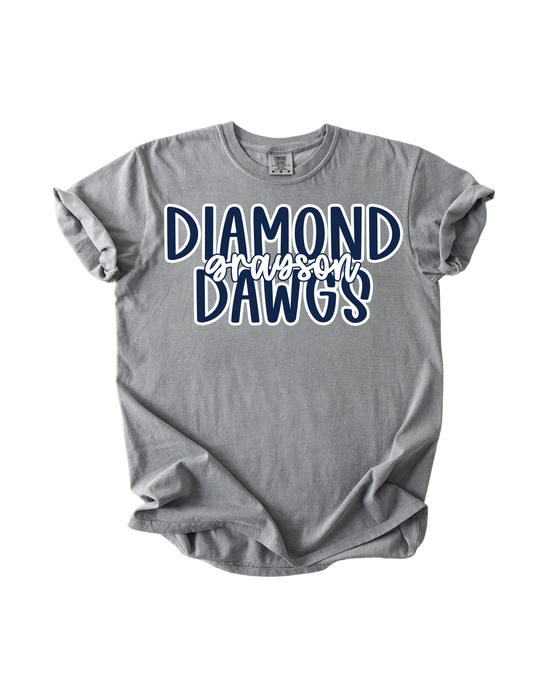 Grayson Diamond Dawgs - Gray Comfort Colors Tee