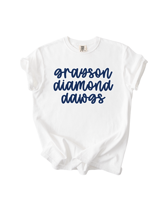 Grayson Diamond Dawgs - White Comfort Colors Tee