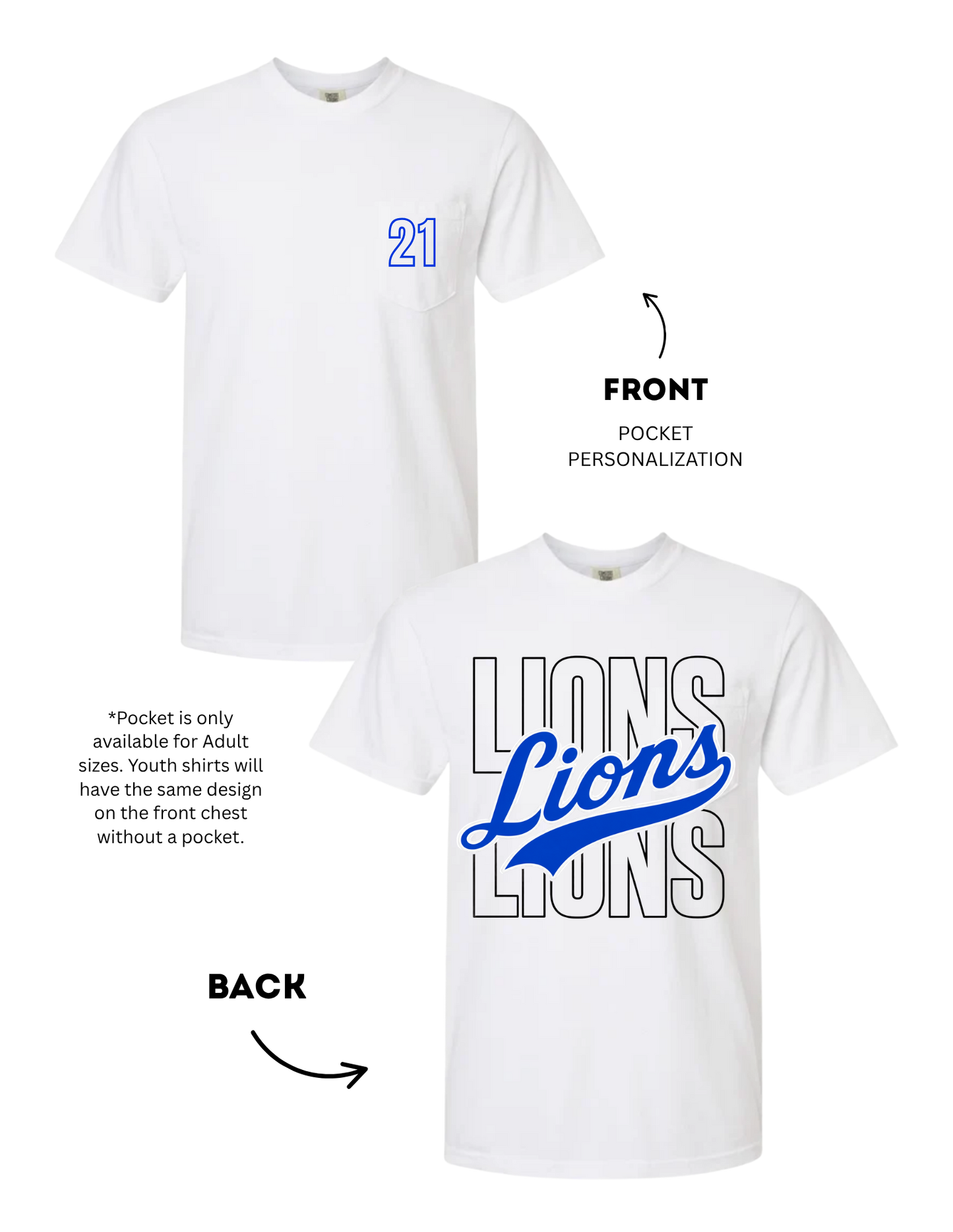 Lions Baseball Short-Sleeve Tee (Personalized)
