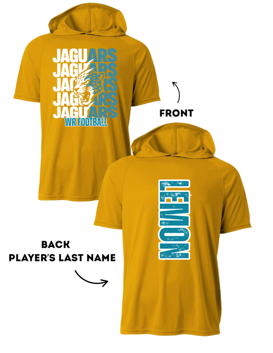 WR Jaguars Football - Youth Hooded Short-Sleeve Dri-Fit Tee (100% Polyester)