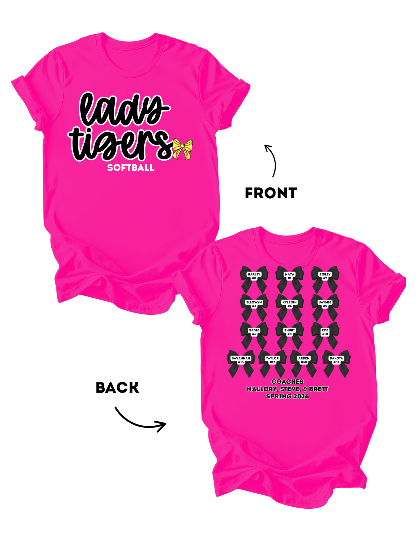 Coach Stevens Roster Tees - Spring 2026 (Pink)