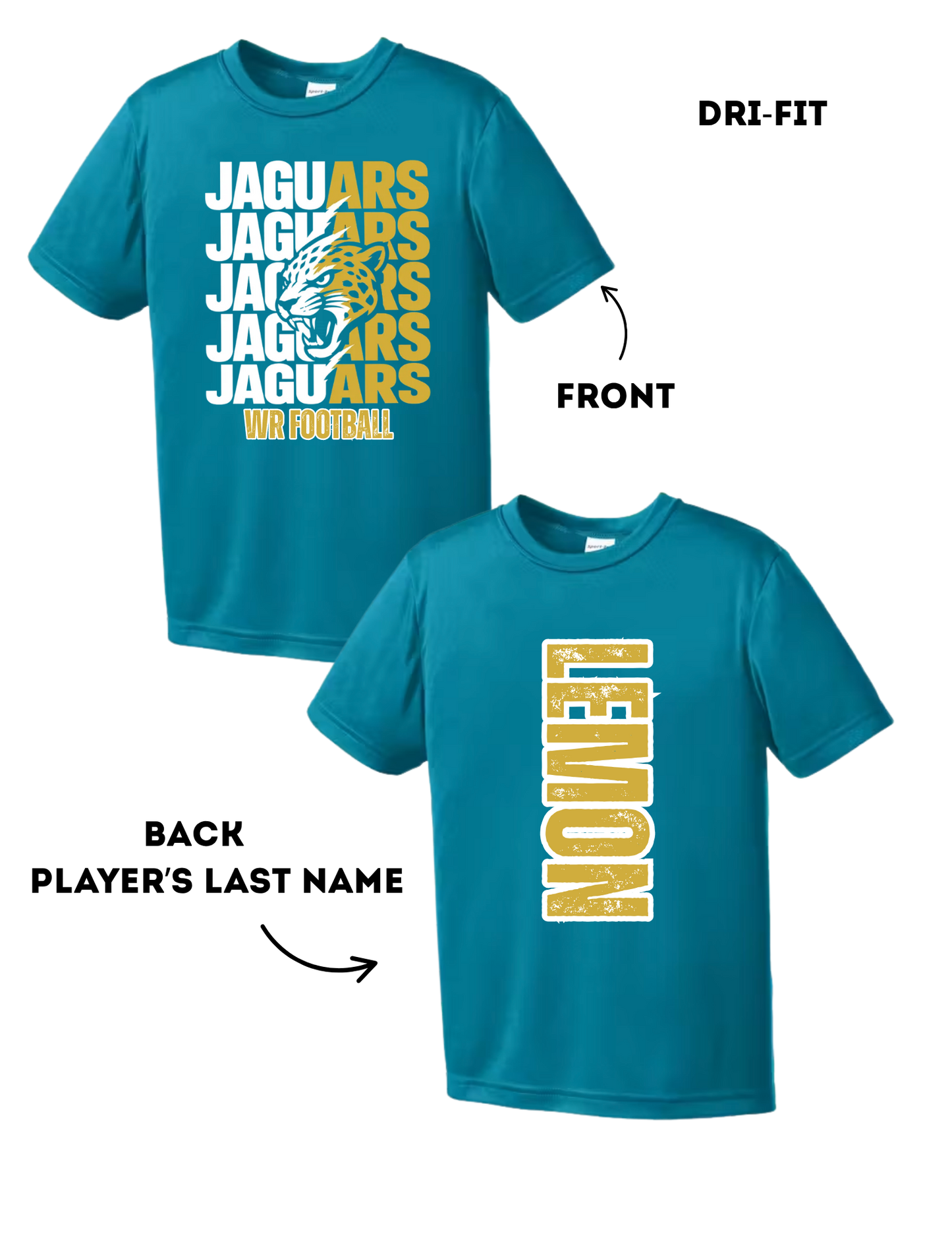 WR Jaguars Football - Dri-Fit (100% Polyester)