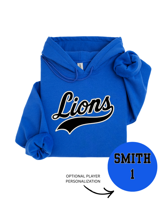 Youth/Adult Lions Baseball Sweatshirt/Hoodie (Customizable)