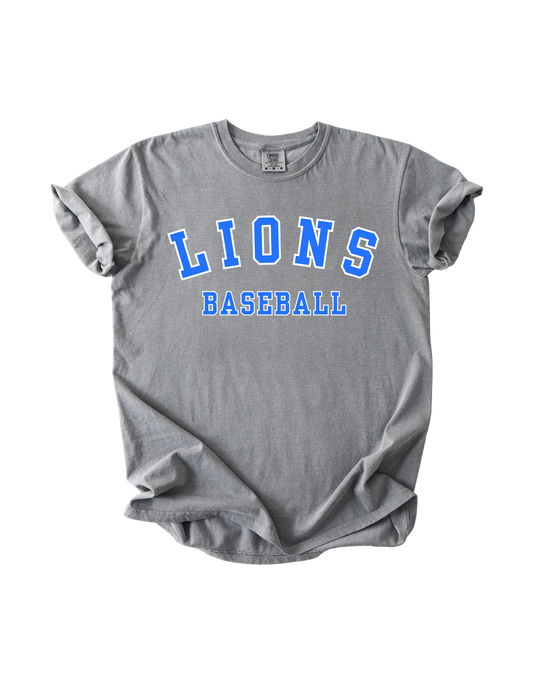 Lions Baseball - Gray Comfort Colors Tee