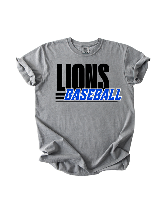 Lions Baseball - Gray Comfort Colors Tee